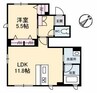 グランクロス沖野上W 1LDKの間取り