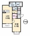 グランベレオ今津 1LDKの間取り