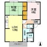 ビラ芳翠 A棟 2LDKの間取り