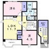 サンロード福山Ｂ 2LDKの間取り