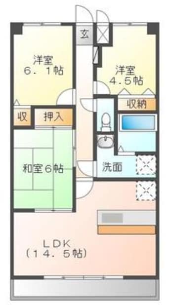 間取図 グランドール沖野上