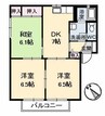 ヴィラパルクウカイ B棟 3DKの間取り