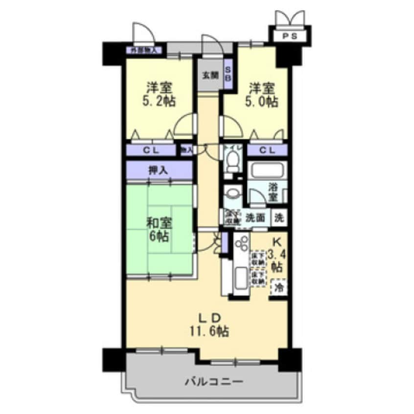 間取図 アルファステイツ沖野上
