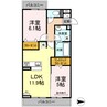 D-グレイス B棟 2LDKの間取り