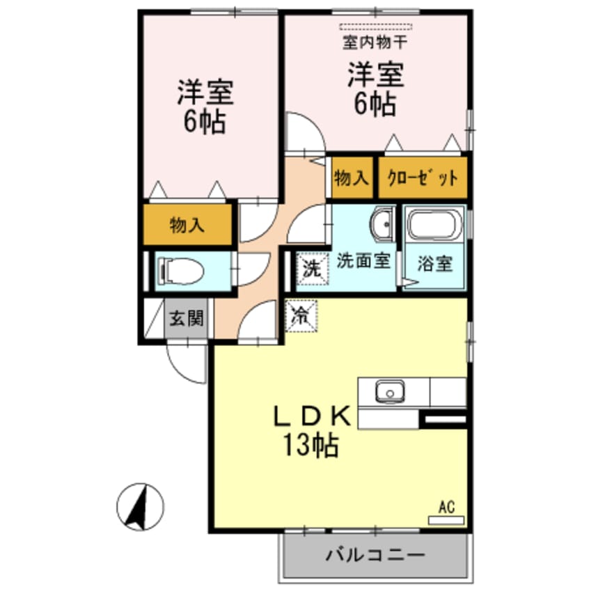 間取図 ソレイユ千田A棟
