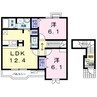 フランドゥーボナール 2LDKの間取り