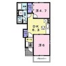 アルクエンシェルＢ 2DKの間取り
