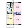 ウッドフィールドＢ 2DKの間取り