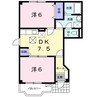 ヴィラ・クレール 2DKの間取り