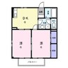 悠コーポ 2DKの間取り
