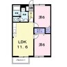 ニューコーポ高屋　Ｂ 2LDKの間取り