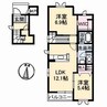 シャーメゾン神辺　Ｂ棟 2LDKの間取り