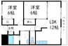 神辺中央マンション 2LDKの間取り