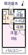 アンジェラ 1Kの間取り