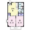 サンシティ藤吉 2DKの間取り