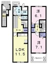 フェールⅠ 2LDKの間取り