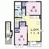 アルモニーアＢ 2LDKの間取り