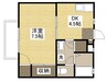 エスト柳 1Kの間取り