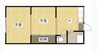 明和マンション 2DKの間取り