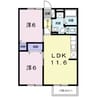 シンフォニーヒルズ 2LDKの間取り