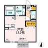 D-room平成大学 1Rの間取り