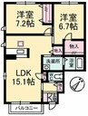 ノーブルウイング 2LDKの間取り