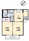 レジデンス新涯　A棟 2Kの間取り