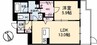 ザ ヘリテージ野上 1LDKの間取り