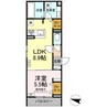 メラヴィリア西町 1LDKの間取り