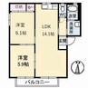 スカイハイツ　B棟 2LDKの間取り
