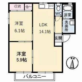 間取図 スカイハイツ　B棟