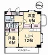 五豊マンション 2LDKの間取り