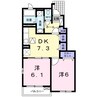 ヒューベリオン 2DKの間取り