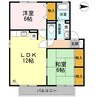 ハイカムール高須 2LDKの間取り