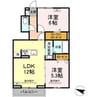 ラフィネ神辺　Ｂ棟 2LDKの間取り