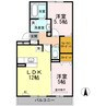 ラビエール南松永 2LDKの間取り