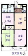 セフィーロ横尾 3DKの間取り