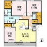 グランドゥールフジイ 3LDKの間取り