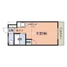 2階 築34年 1Rの間取り