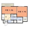 鹿児島市電１系統/郡元駅 徒歩7分 3階 築18年 2Kの間取り