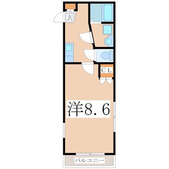 間取図 鹿児島市電１系統/荒田八幡駅 徒歩10分 3階 築19年