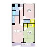 リーベさつま 2LDKの間取り