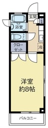 鹿児島市電１系統/荒田八幡駅 徒歩9分 2階 築25年 1Kの間取り