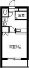 鹿児島市電２系統/中郡駅 徒歩5分 5階 築21年 1Kの間取り