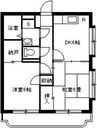 3階 築24年 2DKの間取り