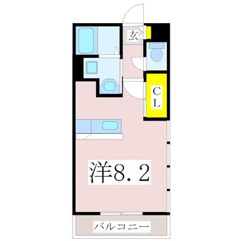 間取図 鹿児島市電１系統/二軒茶屋駅 徒歩4分 2階 築10年
