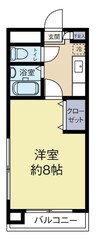 2階 築28年 1Kの間取り