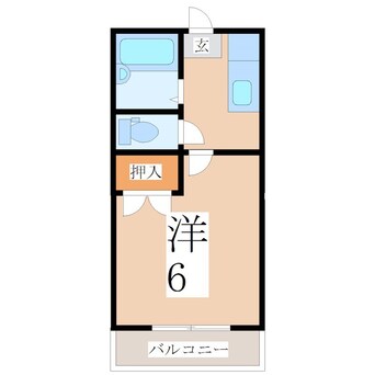 間取図 鹿児島市電２系統/都通駅 徒歩3分 5階 築28年