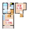 Sereo楠元A棟 1Kの間取り