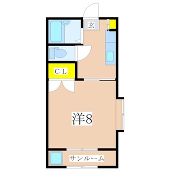間取図 鹿児島市電１系統/騎射場駅 徒歩6分 4階 築36年